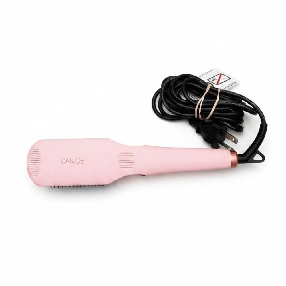 L'ange Le Vite Hair Straightening Brush Blush Pink Ceramic Digital Heat Control